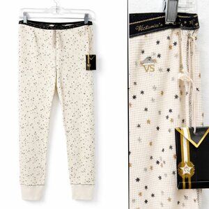 Vintage NEW Y2K Victoria's Secret Thermal Pajama Pants/Bottoms Stars Metallic